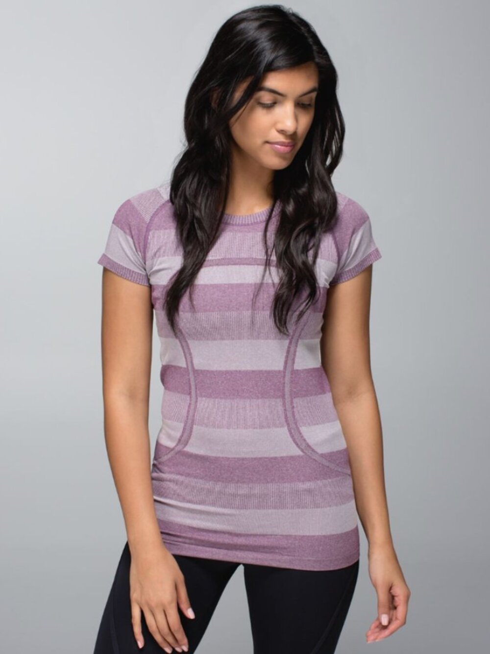 Lululemon Run: Swiftly Tech Short Sleeve Heathered Plum in size 4